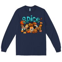 Navy thanksgiving spice mom pilgrim cow Long Sleeve Tee - Jasminsmagicworld