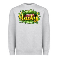 Heather Grey St. Patrick's Day lips lucky Heavyweight Sweatshirt - HowdyJamesFarm