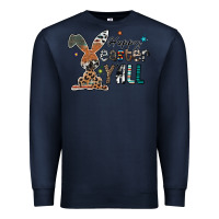 Navy Happy Easter Y'all Premium Sweatshirt - CowhideDigitalArt