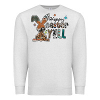 Oatmeal Heather Happy Easter Y'all Premium Sweatshirt - CowhideDigitalArt