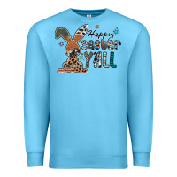 Ocean Blue Happy Easter Y'all Premium Sweatshirt - CowhideDigitalArt