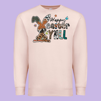Happy Easter Y'all Premium Sweatshirt Designed By Cowhidedigitalart