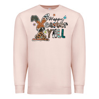 Pale Pink Happy Easter Y'all Premium Sweatshirt - CowhideDigitalArt