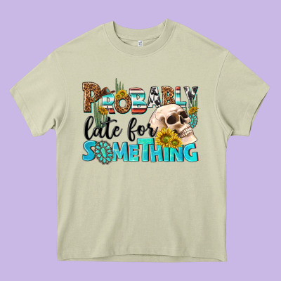Probably Late For Something Heavy Core Tee Designed By Nancycooperartshop