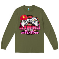Army Green Gaming is my valentine Long Sleeve Tee - HowdyJamesFarm