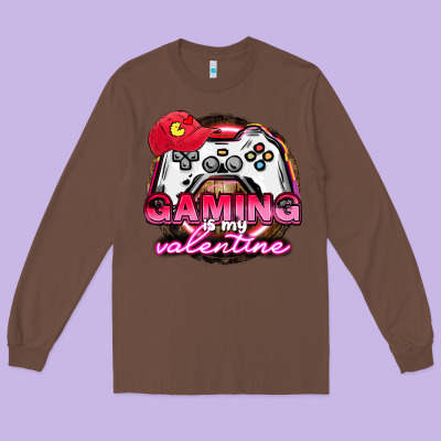 Gaming Is My Valentine Long Sleeve Tee Designed By Howdyjamesfarm