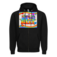 Black Always An Ally Pride LGBTQ+ Tumbler Zipper Hoodie - BundleAndBundleShop