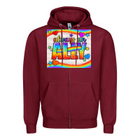 Burgundy Always An Ally Pride LGBTQ+ Tumbler Zipper Hoodie - BundleAndBundleShop
