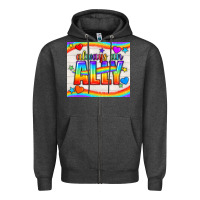 Charcoal Heather Always An Ally Pride LGBTQ+ Tumbler Zipper Hoodie - BundleAndBundleShop