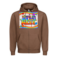 Chestnut Always An Ally Pride LGBTQ+ Tumbler Zipper Hoodie - BundleAndBundleShop