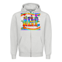 Dove Grey Always An Ally Pride LGBTQ+ Tumbler Zipper Hoodie - BundleAndBundleShop
