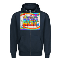 Navy Always An Ally Pride LGBTQ+ Tumbler Zipper Hoodie - BundleAndBundleShop