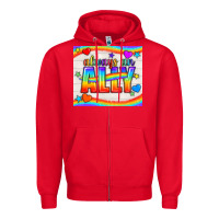 Red Always An Ally Pride LGBTQ+ Tumbler Zipper Hoodie - BundleAndBundleShop