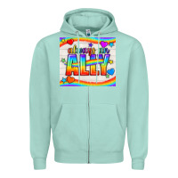 Seafoam Always An Ally Pride LGBTQ+ Tumbler Zipper Hoodie - BundleAndBundleShop