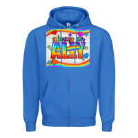 True Royal Always An Ally Pride LGBTQ+ Tumbler Zipper Hoodie - BundleAndBundleShop