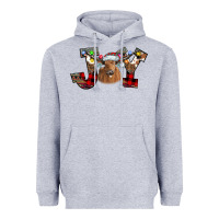 Heather Grey Joy Longhorn Heavyweight Hoodie - CowhideDigitalArt