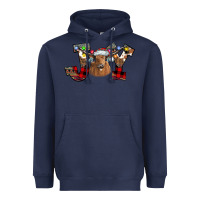 Navy Joy Longhorn Heavyweight Hoodie - CowhideDigitalArt
