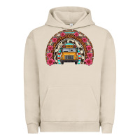 Pigment French Oak school bus leopard cowhide rainbow Urban Hoodie - Artiststas