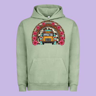 School Bus Leopard Cowhide Rainbow Urban Hoodie Designed By Artiststas