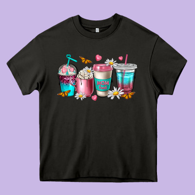 Mom Fuel Coffee Cups Heavy Core Tee Designed By Nancycooperartshop