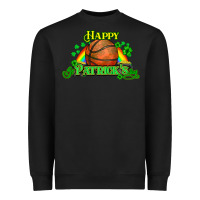 Black St. Patrick's Day Basketball Heavyweight Sweatshirt - HowdyJamesFarm