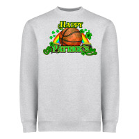 Heather Grey St. Patrick's Day Basketball Heavyweight Sweatshirt - HowdyJamesFarm