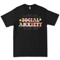 Black sorry my social anxiety says no Premium Tee - MaliasSmallBusiness
