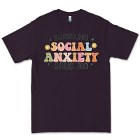 Plum sorry my social anxiety says no Premium Tee - MaliasSmallBusiness