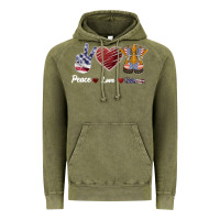 Vintage Olive Peace Love Veteran Vintage Hoodie - Bettercallsaul