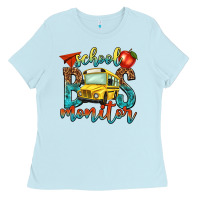 Baby Blue school bus monitor Ladies Tee - NancyCooperArtShop