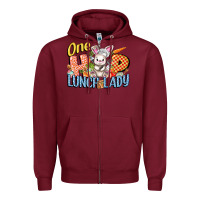Burgundy one hip lunch lady easter day Zipper Hoodie - FaDigitalArtStudio