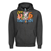 Charcoal Heather one hip lunch lady easter day Zipper Hoodie - FaDigitalArtStudio