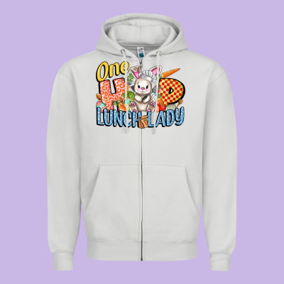 One Hip Lunch Lady Easter Day Zipper Hoodie Designed By Fadigitalartstudio