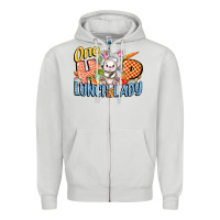Dove Grey one hip lunch lady easter day Zipper Hoodie - FaDigitalArtStudio