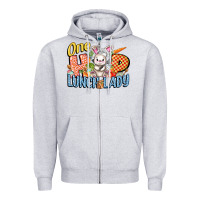 Heather Grey one hip lunch lady easter day Zipper Hoodie - FaDigitalArtStudio