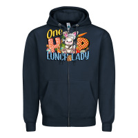 Navy one hip lunch lady easter day Zipper Hoodie - FaDigitalArtStudio