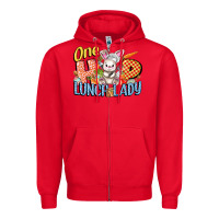 Red one hip lunch lady easter day Zipper Hoodie - FaDigitalArtStudio