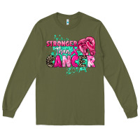 Army Green Stronger than Cancer Long Sleeve Tee - HowdyJamesFarm