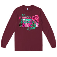 Burgundy Stronger than Cancer Long Sleeve Tee - HowdyJamesFarm