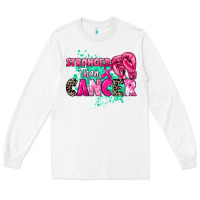 White Stronger than Cancer Long Sleeve Tee - HowdyJamesFarm