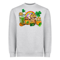 Heather Grey St. Patricks coffee cups Heavyweight Sweatshirt - HowdyJamesFarm