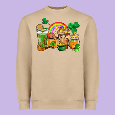 St. Patricks Coffee Cups Heavyweight Sweatshirt Designed By Howdyjamesfarm