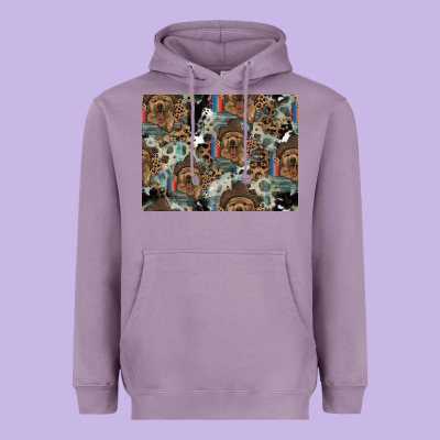 Dog Pattern Heavyweight Hoodie Designed By Cowhidedigitalart