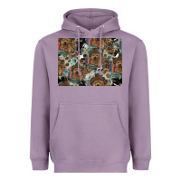 Lavender Dog Pattern Heavyweight Hoodie - CowhideDigitalArt