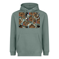 Sage Dog Pattern Heavyweight Hoodie - CowhideDigitalArt