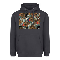 Smoke Dog Pattern Heavyweight Hoodie - CowhideDigitalArt