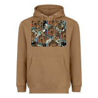 Toasted Coconut Dog Pattern Heavyweight Hoodie - CowhideDigitalArt