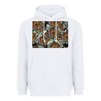 White Dog Pattern Heavyweight Hoodie - CowhideDigitalArt