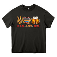 Asphalt peace love beer Heavy Core Tee - NancyCooperArtShop