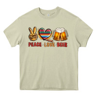 Mossy peace love beer Heavy Core Tee - NancyCooperArtShop